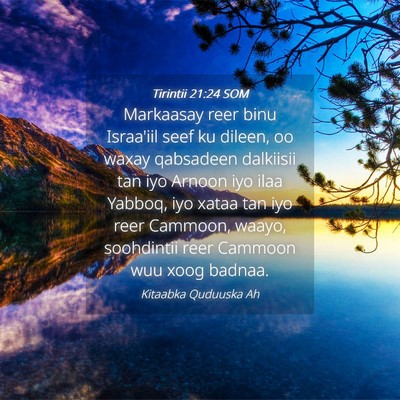 Picture 04 - Tirintii 21:24 SOM - Markaasay reer binu Israa'iil seef ku dileen, oo - Bible Verse Picture