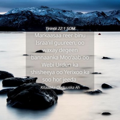 Picture 04 - Tirintii 22:1 SOM - Markaasaa reer binu Israa'iil guureen, oo waxay - Bible Verse Picture