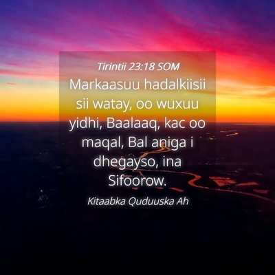 Picture 04 - Tirintii 23:18 SOM - Markaasuu hadalkiisii sii watay, oo wuxuu yidhi, - Bible Verse Picture