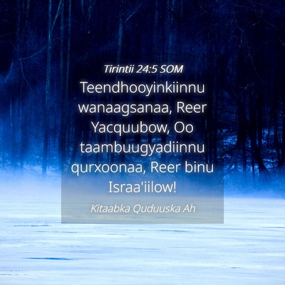 Picture 04 - Tirintii 24:5 SOM - Teendhooyinkiinnu wanaagsanaa, Reer Yacquubow, Oo - Bible Verse Picture