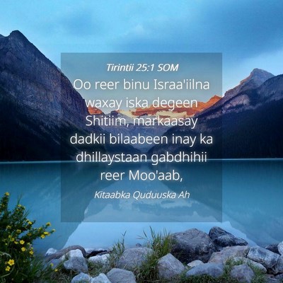 Picture 04 - Tirintii 25:1 SOM - Oo reer binu Israa'iilna waxay iska degeen - Bible Verse Picture