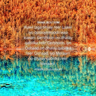 Picture 04 - Tirintii 26:57 SOM - Kuwii laga tiriyey reer Laawi iyo qolooyinkoodii - Bible Verse Picture