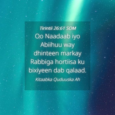 Picture 04 - Tirintii 26:61 SOM - Oo Naadaab iyo Abiihuu way dhinteen markay - Bible Verse Picture