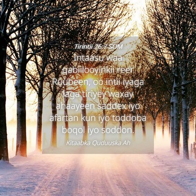Picture 04 - Tirintii 26:7 SOM - Intaasu waa qabiilooyinkii reer Ruubeen, oo intii - Bible Verse Picture