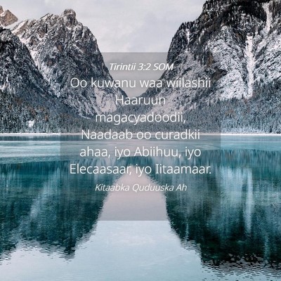 Picture 04 - Tirintii 3:2 SOM - Oo kuwanu waa wiilashii Haaruun magacyadoodii, - Bible Verse Picture