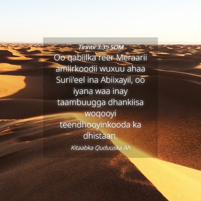 Picture 04 - Tirintii 3:35 SOM - Oo qabiilka reer Meraarii amiirkoodii wuxuu ahaa - Bible Verse Picture