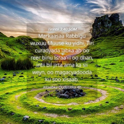 Picture 04 - Tirintii 3:40 SOM - Markaasaa Rabbigu wuxuu Muuse ku yidhi, Tiri - Bible Verse Picture