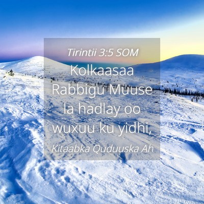 Picture 04 - Tirintii 3:5 SOM - Kolkaasaa Rabbigu Muuse la hadlay oo wuxuu ku - Bible Verse Picture