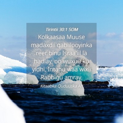 Picture 04 - Tirintii 30:1 SOM - Kolkaasaa Muuse madaxdii qabiilooyinka reer binu - Bible Verse Picture