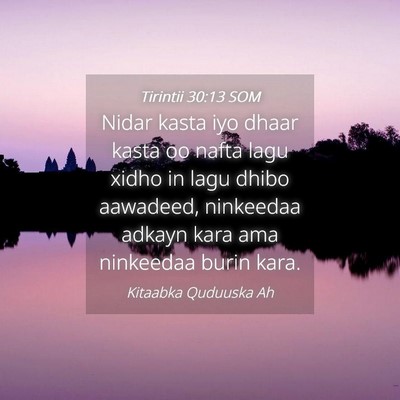 Picture 04 - Tirintii 30:13 SOM - Nidar kasta iyo dhaar kasta oo nafta lagu xidho - Bible Verse Picture