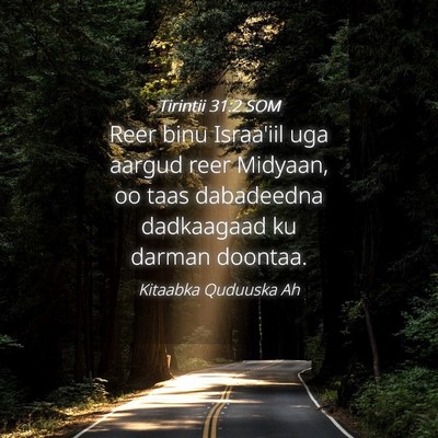 Picture 04 - Tirintii 31:2 SOM - Reer binu Israa'iil uga aargud reer Midyaan, oo - Bible Verse Picture