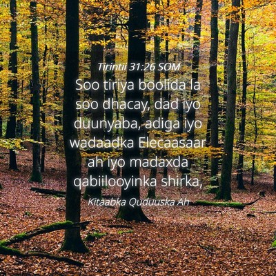 Picture 04 - Tirintii 31:26 SOM - Soo tiriya boolida la soo dhacay, dad iyo - Bible Verse Picture
