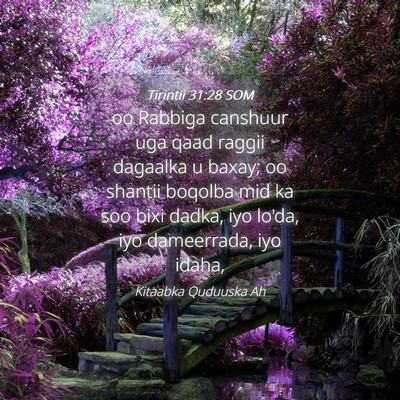 Picture 04 - Tirintii 31:28 SOM - oo Rabbiga canshuur uga qaad raggii dagaalka u - Bible Verse Picture