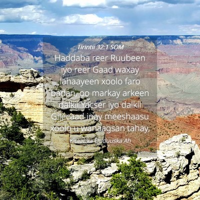 Picture 04 - Tirintii 32:1 SOM - Haddaba reer Ruubeen iyo reer Gaad waxay - Bible Verse Picture