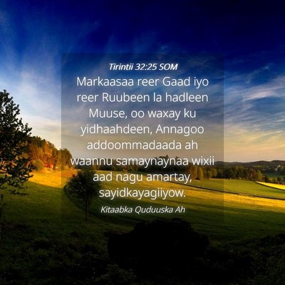 Picture 04 - Tirintii 32:25 SOM - Markaasaa reer Gaad iyo reer Ruubeen la hadleen - Bible Verse Picture