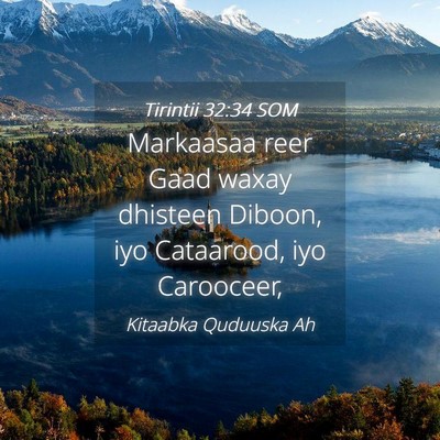 Picture 04 - Tirintii 32:34 SOM - Markaasaa reer Gaad waxay dhisteen Diboon, iyo - Bible Verse Picture