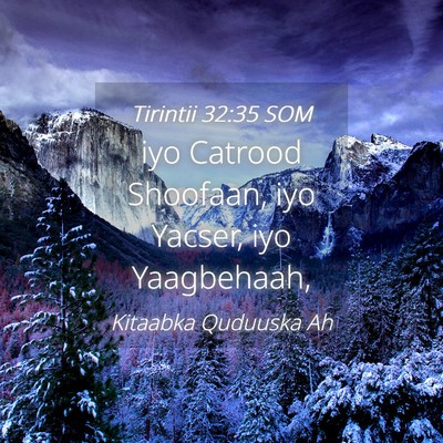 Picture 04 - Tirintii 32:35 SOM - iyo Catrood Shoofaan, iyo Yacser, iyo - Bible Verse Picture