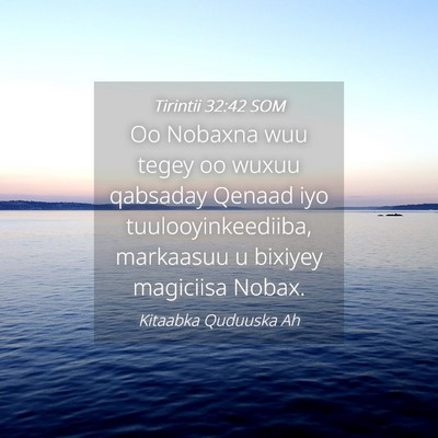 Picture 04 - Tirintii 32:42 SOM - Oo Nobaxna wuu tegey oo wuxuu qabsaday Qenaad iyo - Bible Verse Picture