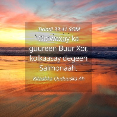 Picture 04 - Tirintii 33:41 SOM - Oo waxay ka guureen Buur Xor, kolkaasay degeen - Bible Verse Picture