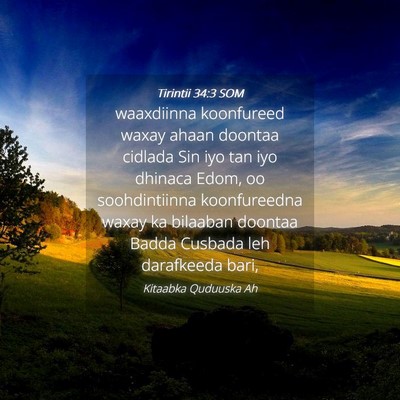 Picture 04 - Tirintii 34:3 SOM - waaxdiinna koonfureed waxay ahaan doontaa cidlada - Bible Verse Picture