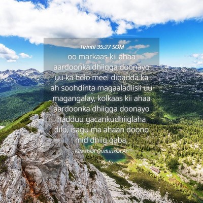 Picture 04 - Tirintii 35:27 SOM - oo markaas kii ahaa aardoonka dhiigga doonayo uu - Bible Verse Picture