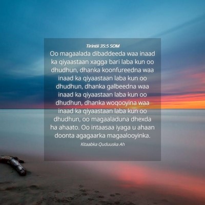 Picture 04 - Tirintii 35:5 SOM - Oo magaalada dibaddeeda waa inaad ka qiyaastaan - Bible Verse Picture