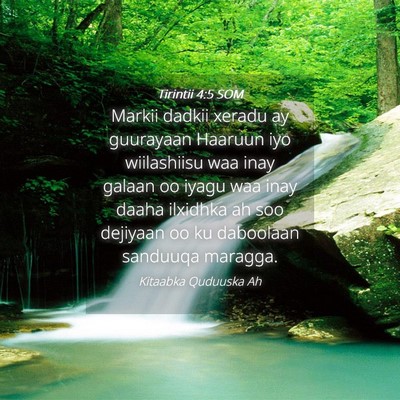 Picture 04 - Tirintii 4:5 SOM - Markii dadkii xeradu ay guurayaan Haaruun iyo - Bible Verse Picture