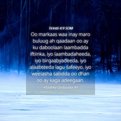Picture 04 - Tirintii 4:9 SOM - Oo markaas waa inay maro buluug ah qaadaan oo ay - Bible Verse Picture
