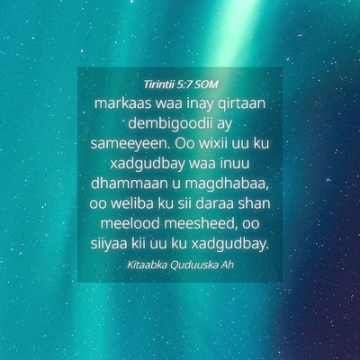 Picture 04 - Tirintii 5:7 SOM - markaas waa inay qirtaan dembigoodii ay - Bible Verse Picture