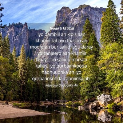 Picture 04 - Tirintii 6:15 SOM - iyo dambiil ah kibis aan khamiir lahayn taasoo ah - Bible Verse Picture