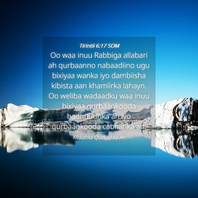 Picture 04 - Tirintii 6:17 SOM - Oo waa inuu Rabbiga allabari ah qurbaanno - Bible Verse Picture