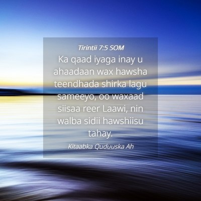 Picture 04 - Tirintii 7:5 SOM - Ka qaad iyaga inay u ahaadaan wax hawsha - Bible Verse Picture