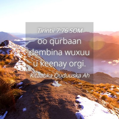 Picture 04 - Tirintii 7:76 SOM - oo qurbaan dembina wuxuu u keenay - Bible Verse Picture