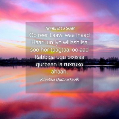 Picture 04 - Tirintii 8:13 SOM - Oo reer Laawi waa inaad Haaruun iyo wiilashiisa - Bible Verse Picture