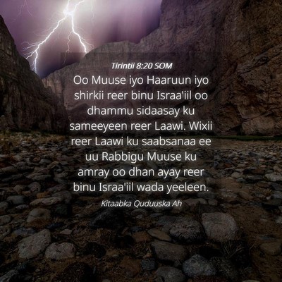 Picture 04 - Tirintii 8:20 SOM - Oo Muuse iyo Haaruun iyo shirkii reer binu - Bible Verse Picture