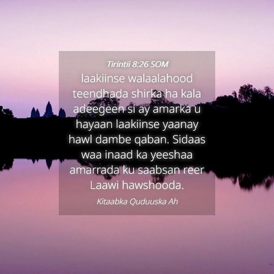 Picture 04 - Tirintii 8:26 SOM - laakiinse walaalahood teendhada shirka ha kala - Bible Verse Picture