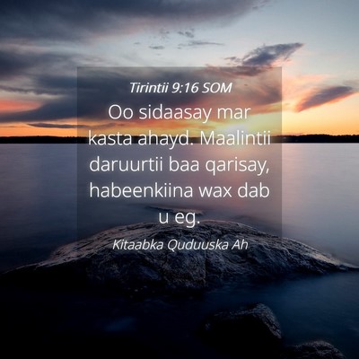 Picture 04 - Tirintii 9:16 SOM - Oo sidaasay mar kasta ahayd. Maalintii daruurtii - Bible Verse Picture