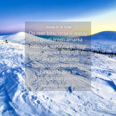 Picture 04 - Tirintii 9:18 SOM - Oo reer binu Israa'iil waxay ku guuri jireen - Bible Verse Picture