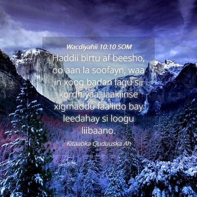 Picture 04 - Wacdiyahii 10:10 SOM - Haddii birtu af beesho, oo aan la soofayn, waa in - Bible Verse Picture