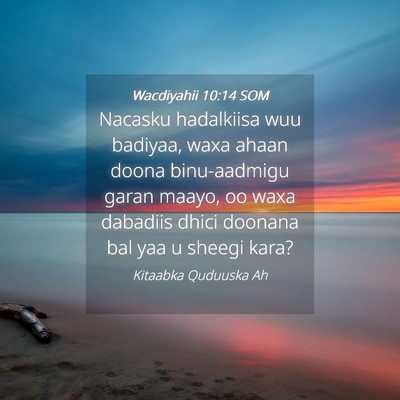 Picture 04 - Wacdiyahii 10:14 SOM - Nacasku hadalkiisa wuu badiyaa, waxa ahaan doona - Bible Verse Picture