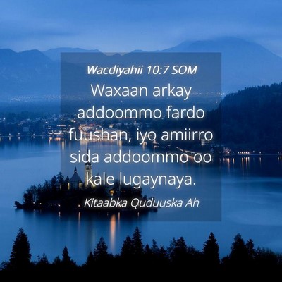 Picture 04 - Wacdiyahii 10:7 SOM - Waxaan arkay addoommo fardo fuushan, iyo amiirro - Bible Verse Picture