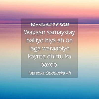 Picture 04 - Wacdiyahii 2:6 SOM - Waxaan samaystay balliyo biya ah oo laga - Bible Verse Picture