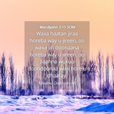 Picture 04 - Wacdiyahii 3:15 SOM - Waxa haatan jiraa horeba way u jireen, oo waxa - Bible Verse Picture