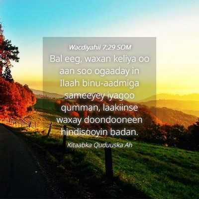 Picture 04 - Wacdiyahii 7:29 SOM - Bal eeg, waxan keliya oo aan soo ogaaday in Ilaah - Bible Verse Picture