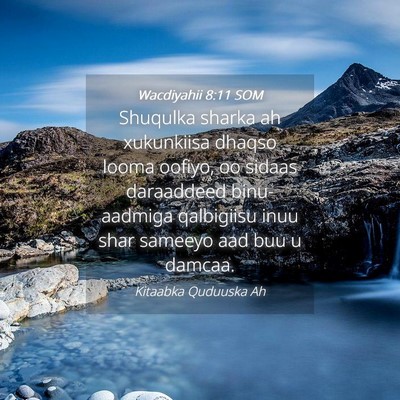 Picture 04 - Wacdiyahii 8:11 SOM - Shuqulka sharka ah xukunkiisa dhaqso looma - Bible Verse Picture