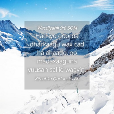 Picture 04 - Wacdiyahii 9:8 SOM - Had iyo goorba dharkaagu wax cad ha ahaado, oo - Bible Verse Picture