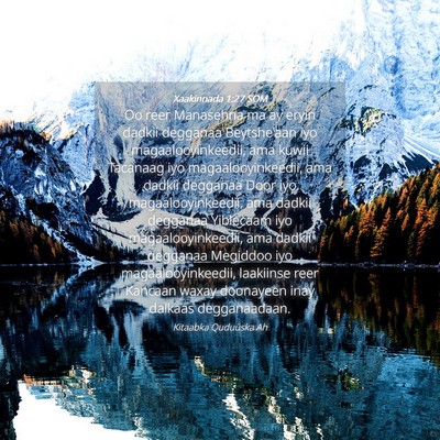 Picture 04 - Xaakinnada 1:27 SOM - Oo reer Manasehna ma ay eryin dadkii degganaa - Bible Verse Picture