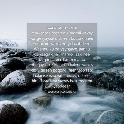 Picture 04 - Xaakinnada 11:17 SOM - markaasaa reer binu Israa'iil waxay wargeeyayaal - Bible Verse Picture