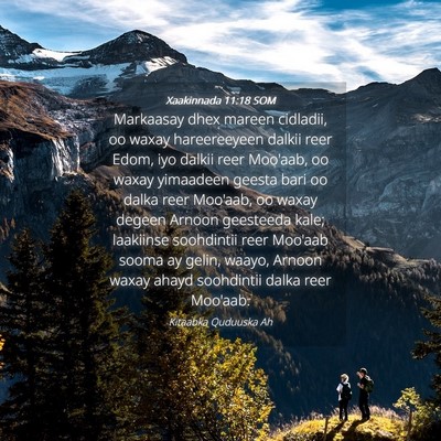 Picture 04 - Xaakinnada 11:18 SOM - Markaasay dhex mareen cidladii, oo waxay - Bible Verse Picture
