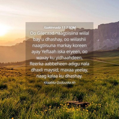 Picture 04 - Xaakinnada 11:2 SOM - Oo Gilecaad naagtiisiina wiilal bay u dhashay, oo - Bible Verse Picture
